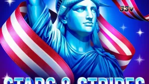 Tampilan visual slot Stars & Stripes Hold and Win dengan tema patriotik dan kembang api
