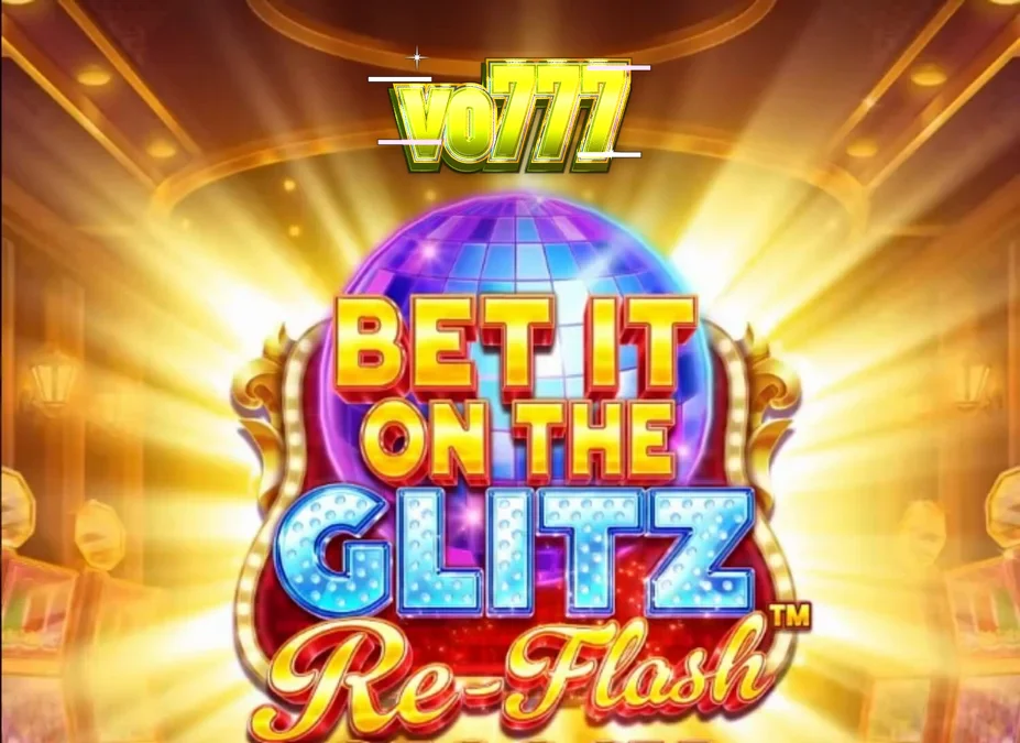 Tampilan visual slot Bet It on the Glitz Re-Flash dengan nuansa neon Vegas