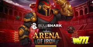 Arena of Iron slot game interface with robotic gladiator theme